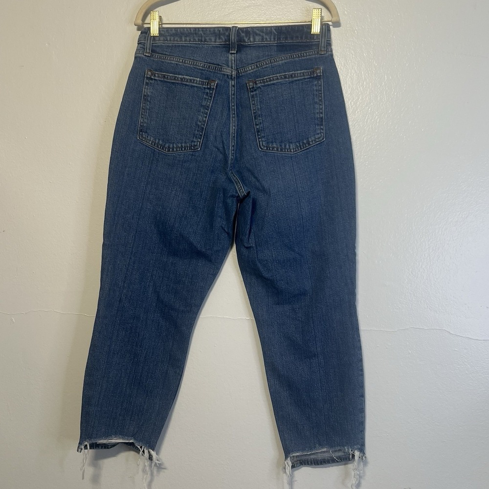 Abercrombie & Fitch The Mom High‎ Rise Tapered Destroy Cropped Jeans Size 29 - Picture 6 of 14